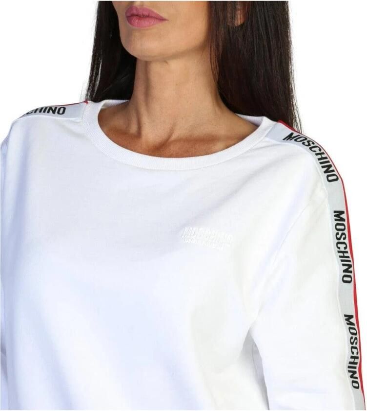 Moschino Dames 3 4 Mouw Sweatshirt in Effen Kleur White Dames