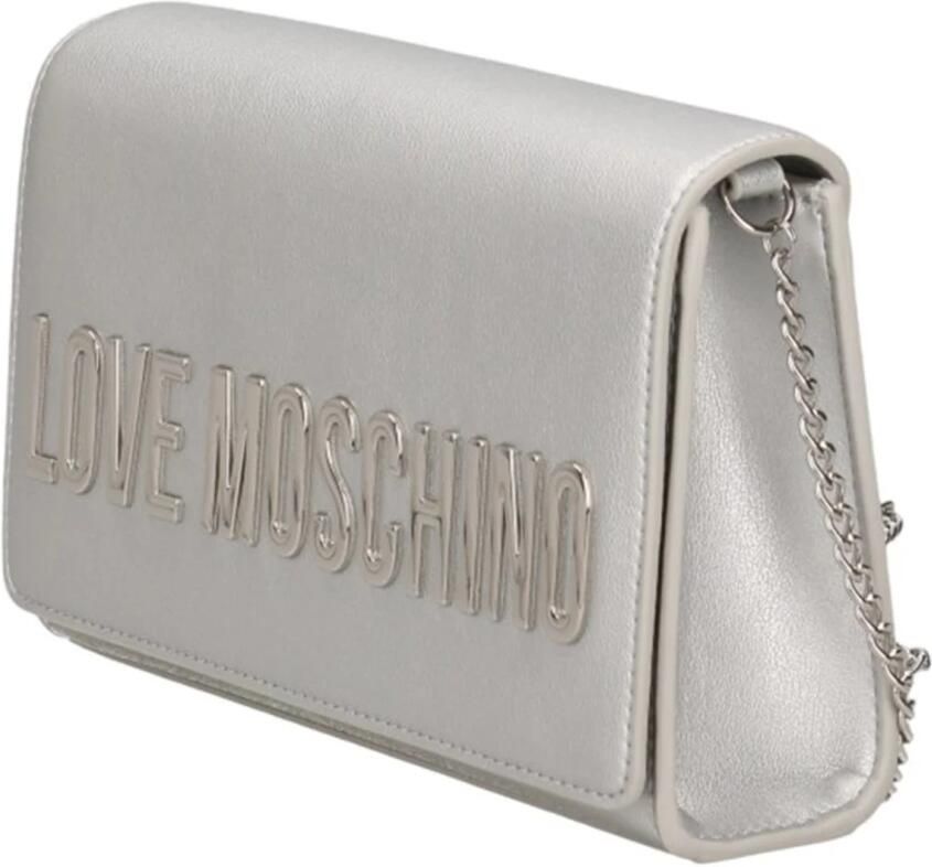 Moschino Zilveren Synthetische Dames Schoudertas Gray Dames