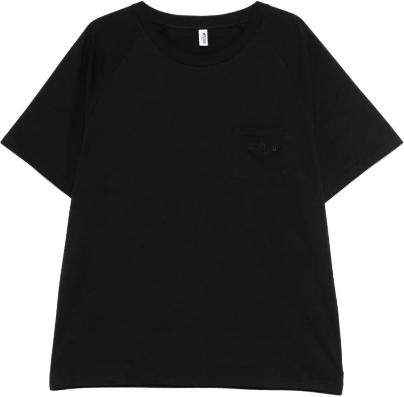 Moschino Zwart Borstzak Ronde Hals T-shirt Black Heren - Foto 7