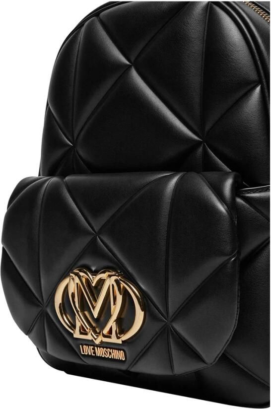 Love Moschino Stijlvolle Zwarte Polyurethaan Rugzak Damescollectie Black Dames - Foto 4