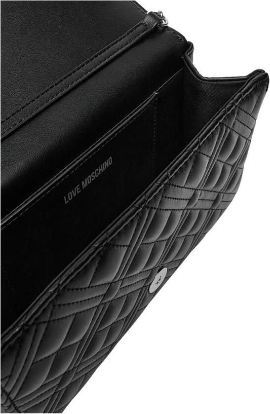 Love Moschino Gewatteerde Kettingportemonnee Clip Sluiting Black Dames - Foto 3