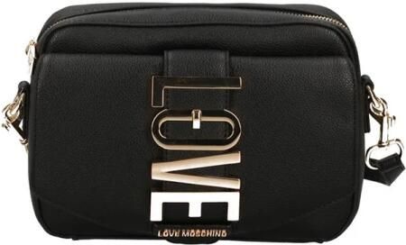 Moschino Zwarte schoudertas met gouden details Black Dames