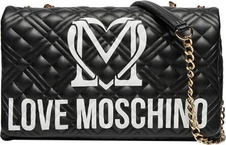Love Moschino Multicolor Logo Schoudertas met Magneetsluiting Black Dames - Foto 6