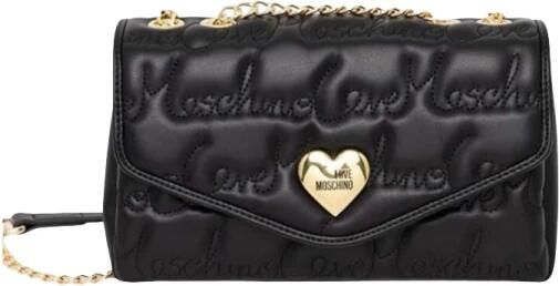 Love Moschino Zwarte polyurethaan handtas met strak ontwerp Black Dames - Foto 6