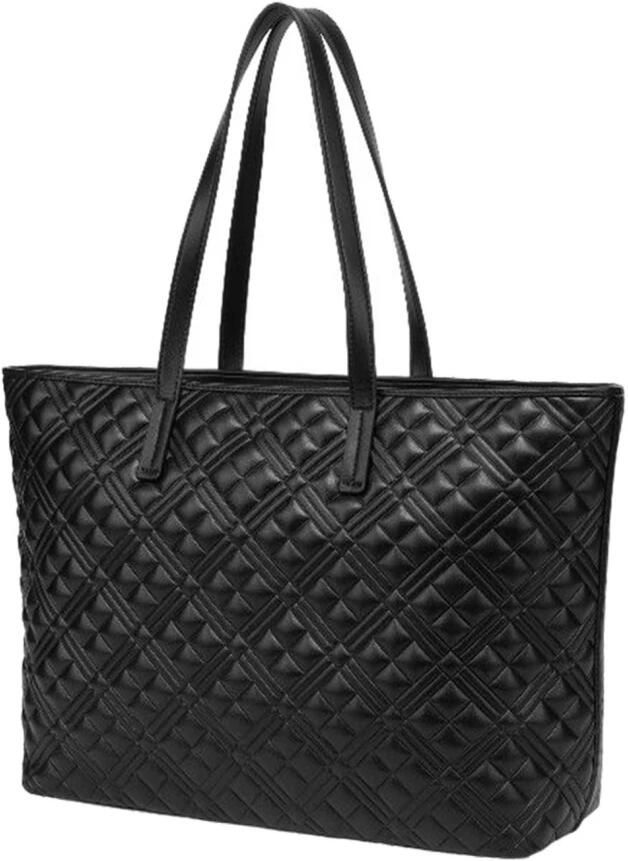 Love Moschino Multicolor Logo Tote Tas met Rits Black Dames - Foto 2