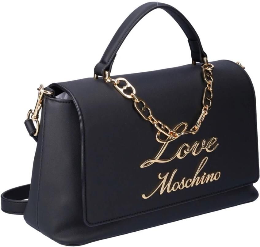 Moschino Elegante zwarte schoudertas met gouden details Black Dames - Foto 2
