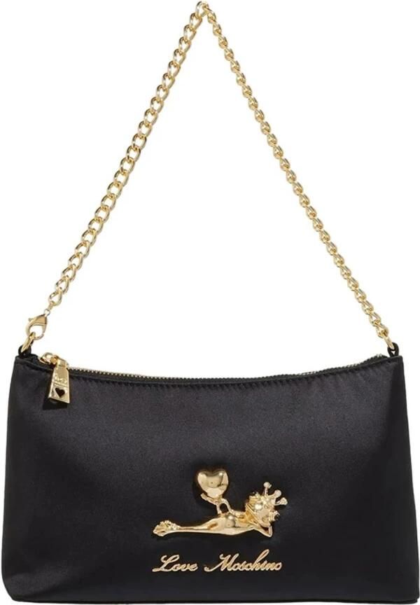 Love Moschino Satijnen Schoudertas in Zwart Black Dames - Foto 2