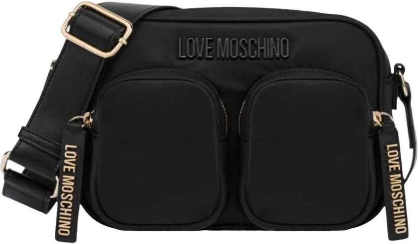 Moschino Zwarte textiele schoudertas voor vrouwen Black Dames - Foto 3