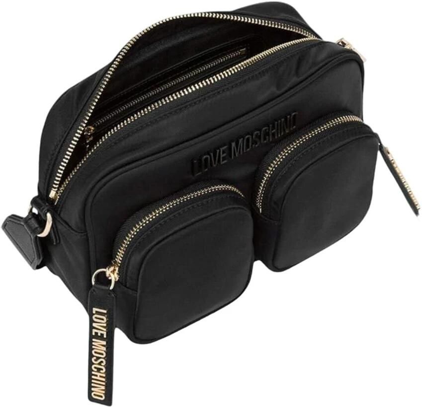 Moschino Zwarte textiele schoudertas voor vrouwen Black Dames