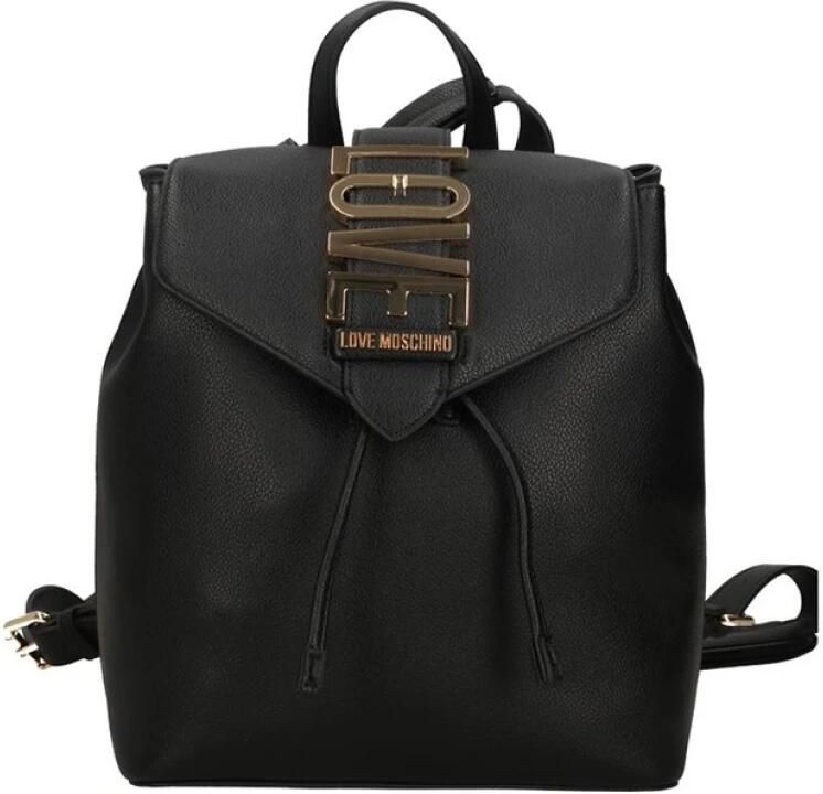 Moschino Zwarte Trendy Rugzak met Gouden Details Black Dames - Foto 6