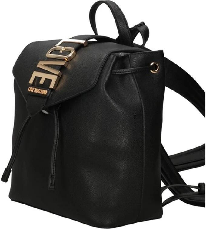 Moschino Zwarte Trendy Rugzak met Gouden Details Black Dames - Foto 7