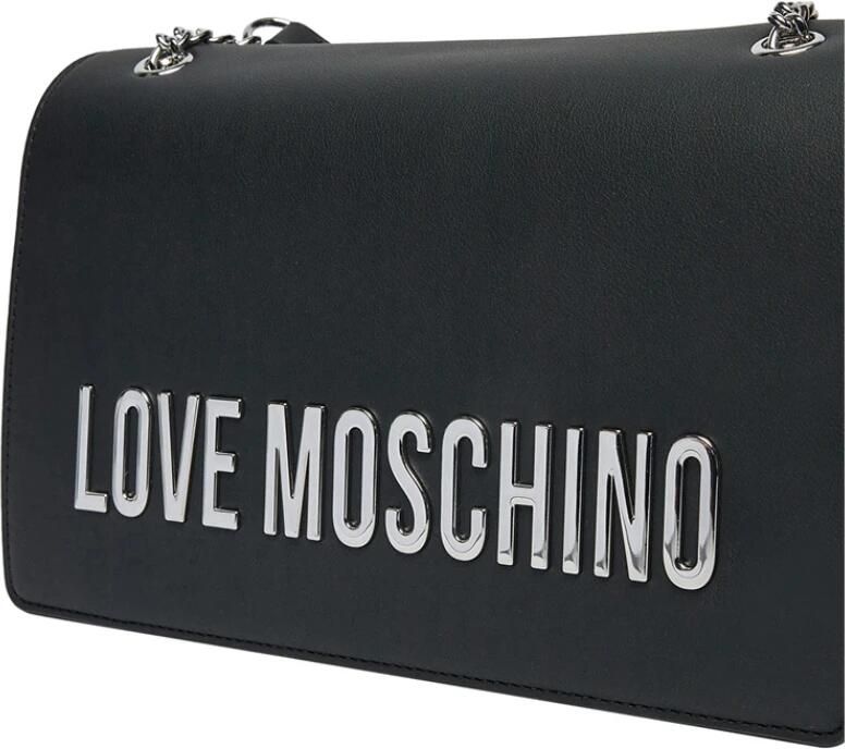 Love Moschino Schoudertas met Verstelbare Band en Magneetsluiting Black Dames