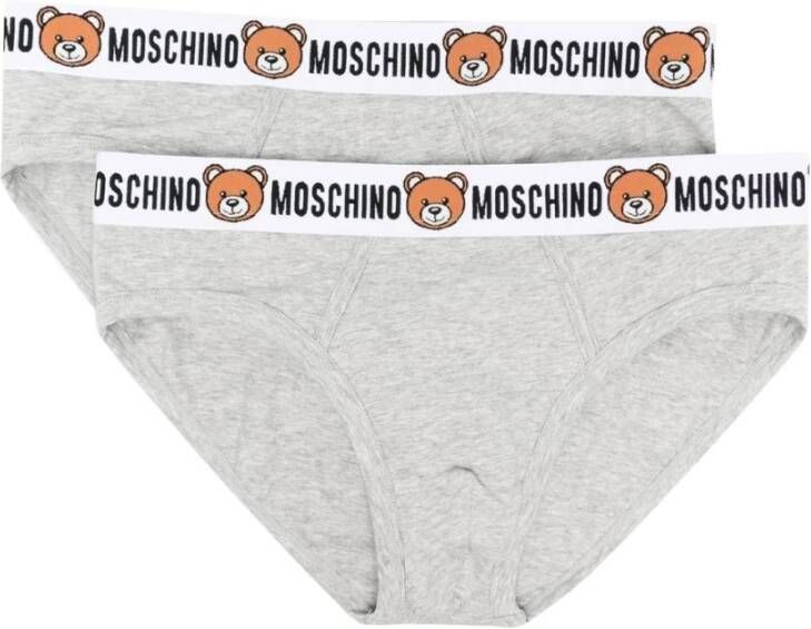 Moschino Grijze Teddy Bear 2-Pack Briefs Gray Heren