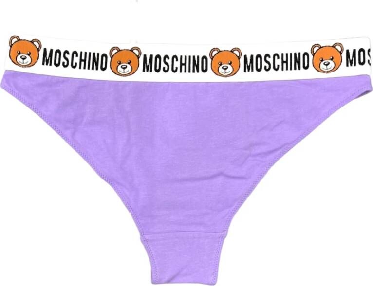 Moschino Logo Teddy Katoenen Set Purple Dames