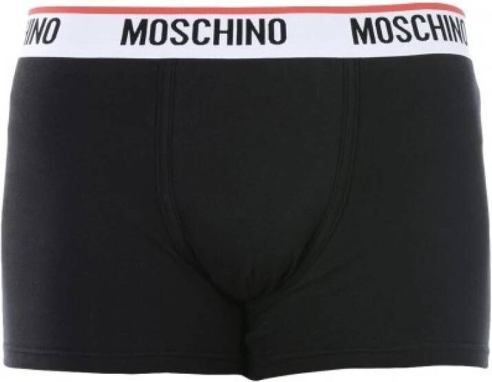 Moschino Logo Elastische Boxershorts 2-Pack Black Heren