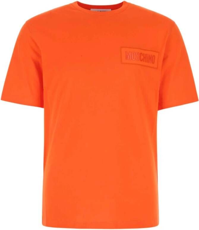 Moschino Oranje katoenen t-shirt Oranje Heren