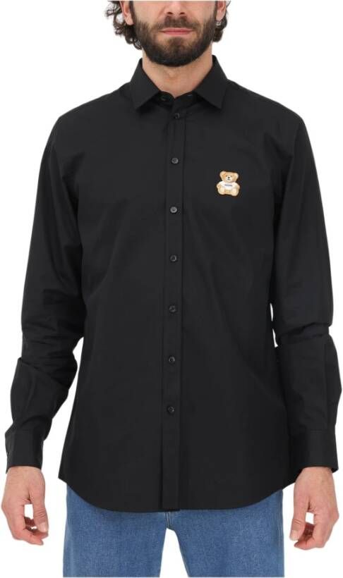 Moschino Zwarte Overhemd Upgrade Klassiek Ontwerp Black Heren