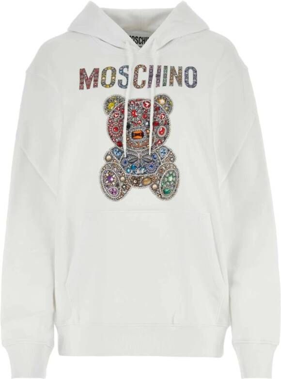 Moschino Oversized Wit Katoenen Sweatshirt White Dames