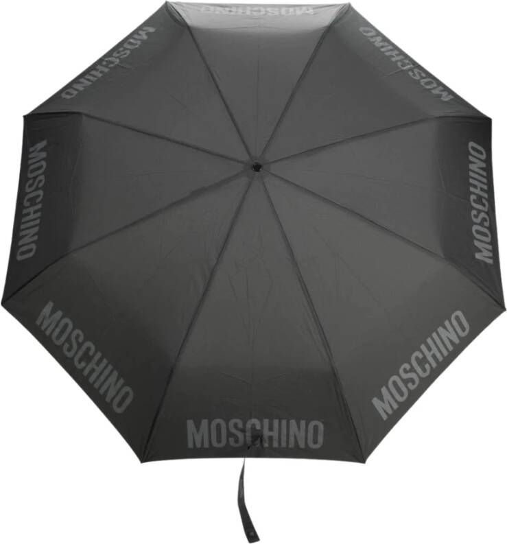 Moschino Compacte paraplu met grijs wit print Gray Heren