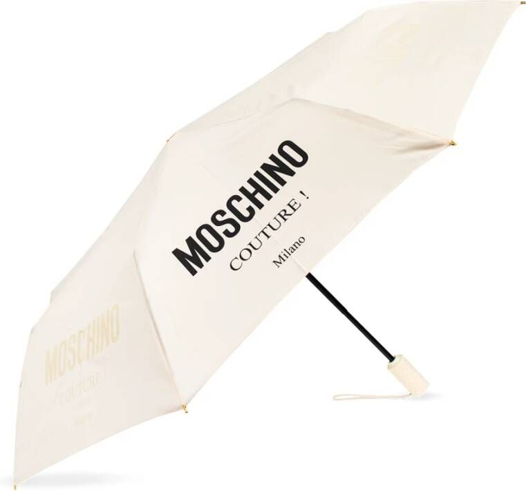 Moschino Paraplu met logo Beige Unisex
