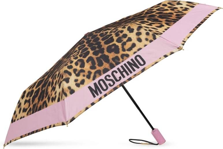 Moschino Animalier Automatische Paraplu Brown Dames