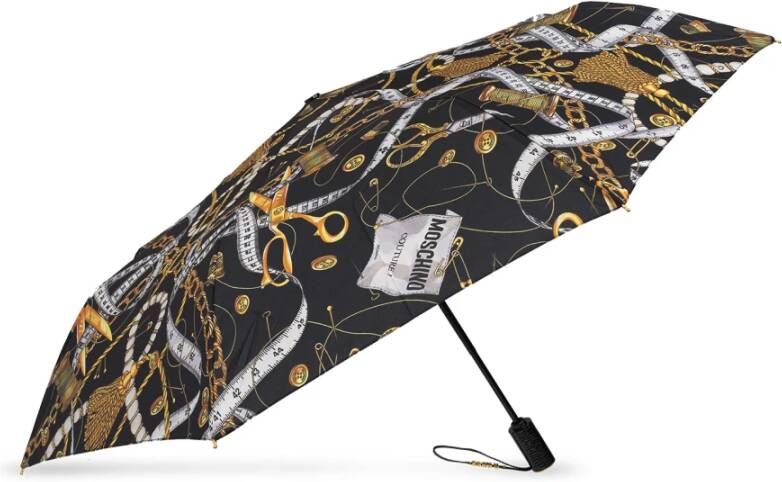 Moschino Zwarte grafische print paraplu Black Dames