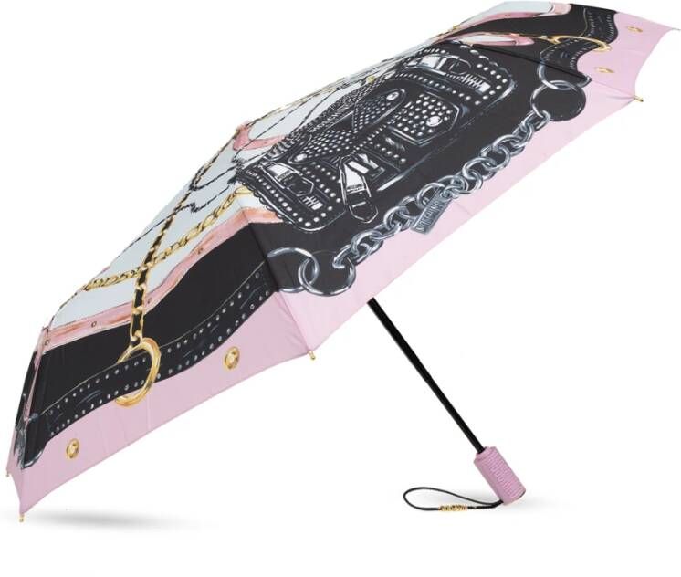 Moschino Multicolor opvouwbare paraplu met UV-bescherming Roze Dames