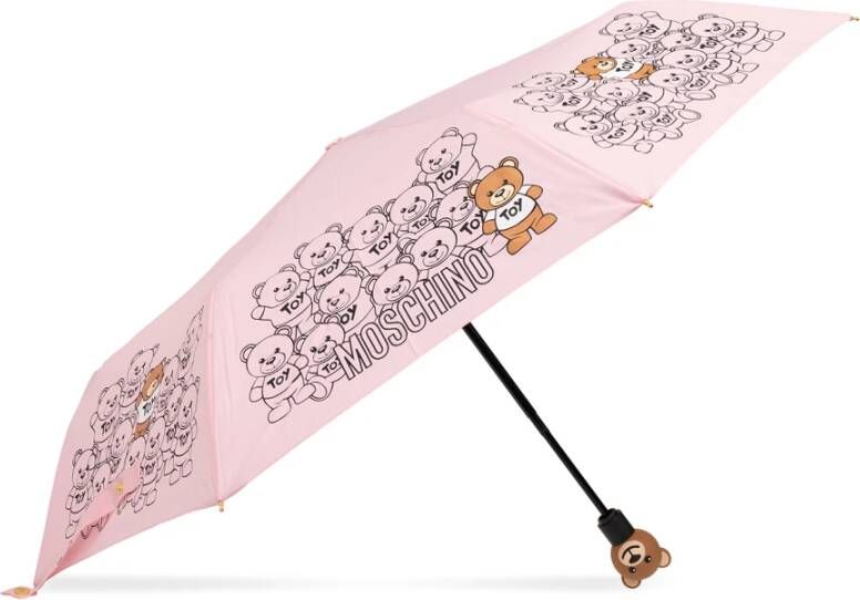 Moschino Paraplu met logo Roze Dames