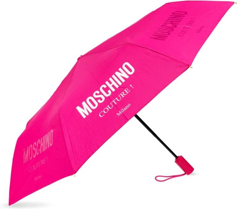 Moschino Paraplu met logo Roze Unisex