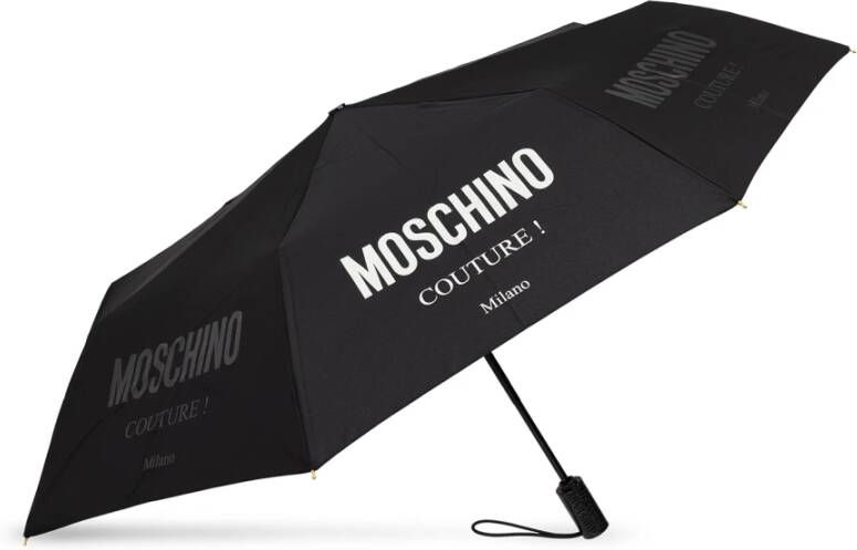 Moschino Paraplu met logo Zwart Unisex