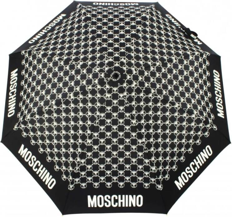Moschino Zwarte Monogram Paraplu Black Dames