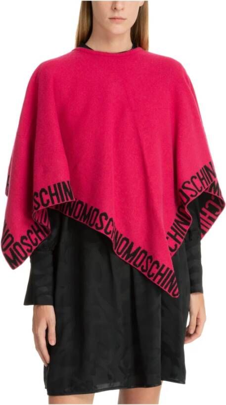 Moschino Luxe Wolblend Cape Jas Pink Dames