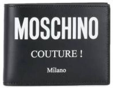 Moschino Opvouwbare Portemonnee met Logo Print Black Heren