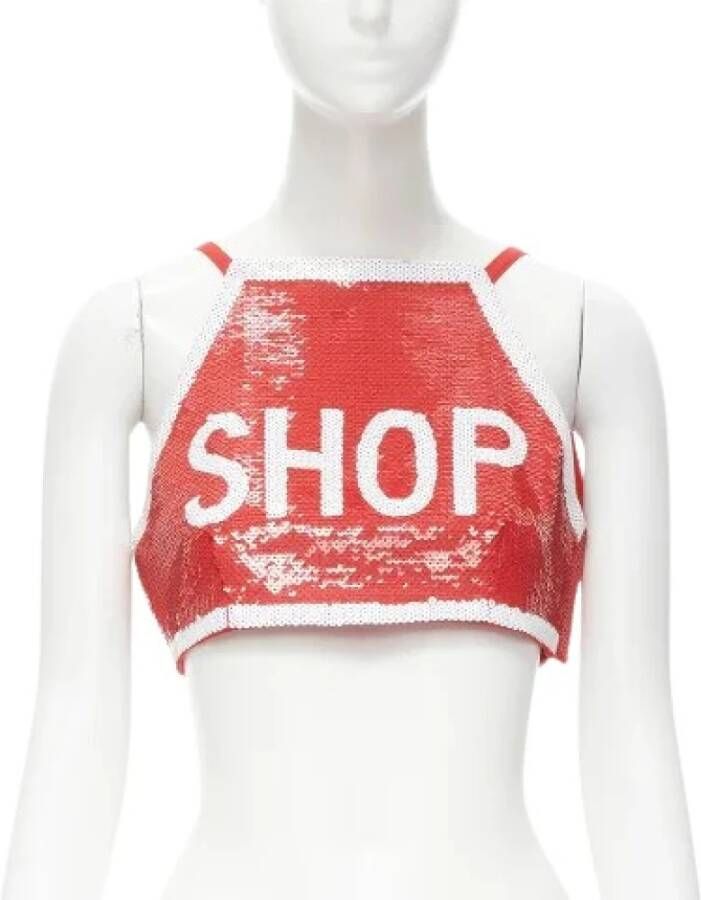 Moschino Pre-Owned Pratilled fabric tops Rood Dames