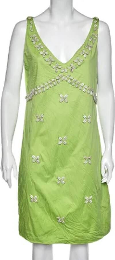 Moschino Pre-Owned Pre-owned Cotton dresses Groen Dames