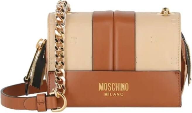 Moschino Pre-Owned Pre-owned Leather crossbody-bags Beige Dames