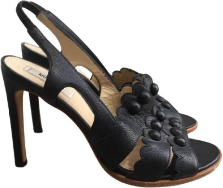Moschino Pre-Owned Pre-owned Leather sandals Zwart Dames
