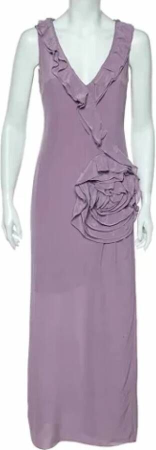 Moschino Pre-Owned Pre-owned Silk dresses Purple Dames