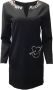 Moschino Pre-Owned Zwarte Shift Jurk met Wit Borduurwerk en Hart Black Dames - Thumbnail 1