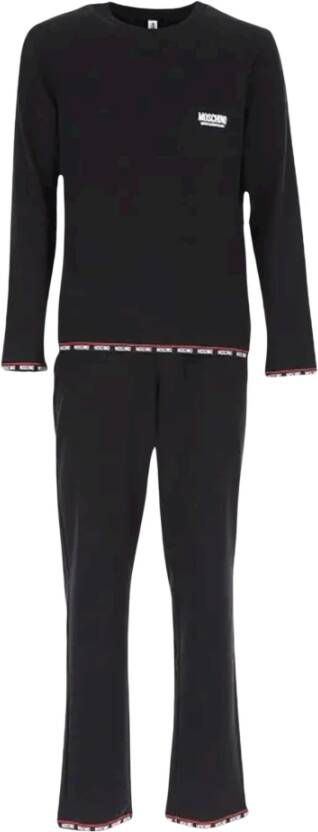 Moschino Comfortabele pyjamaset Black Heren