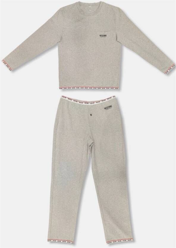 Moschino Comfortabele katoenen pyjama voor mannen Gray Heren