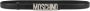 Moschino Zwart Logo Plaque Leren Riem Black Dames - Thumbnail 1