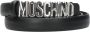 Moschino Leren Logo Riem Black Dames - Thumbnail 1