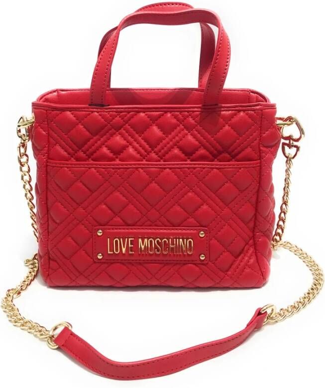 Moschino Rode Gewatteerde Love Handtas Schoudertas Rood Dames