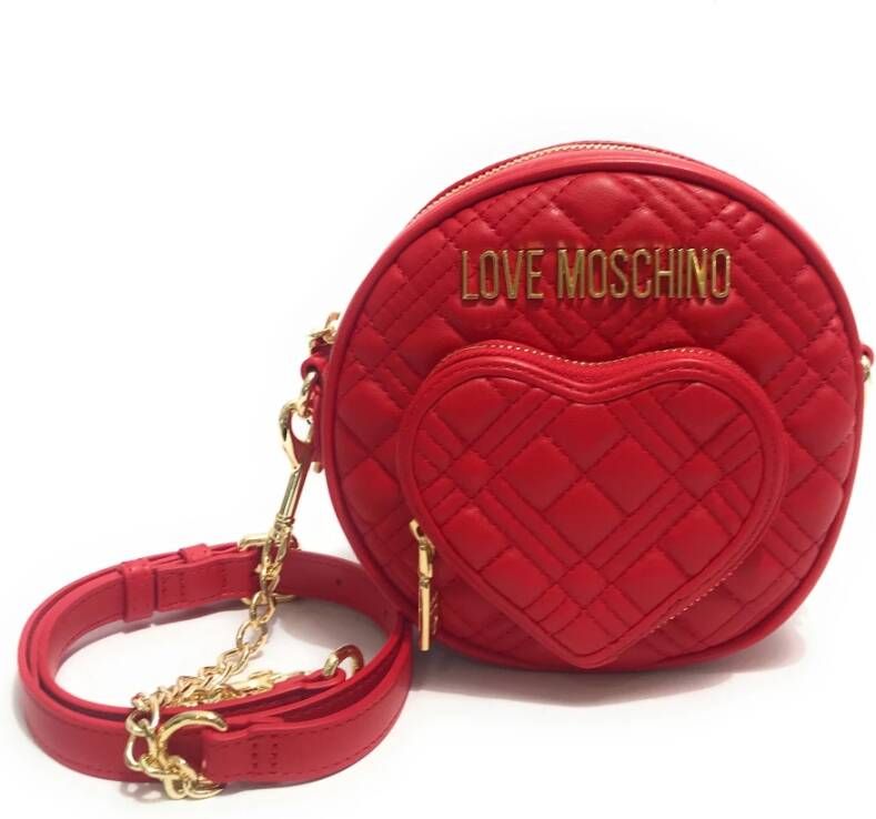 Moschino Rode Gewatteerde Ronde Schoudertas Rood Dames