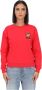 Moschino Rode Katoenen Sweatshirt met Geribbelde Kraag en Logo Patch Red Dames - Thumbnail 1