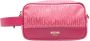 Moschino Roze Jacquard Logo Pochette met Leren Afwerking Roze Dames - Thumbnail 1