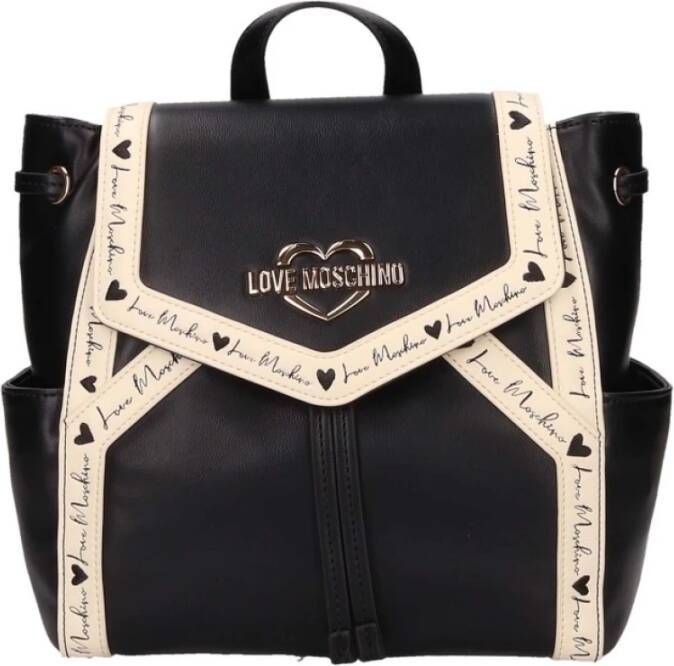 Love Moschino Black Pu Ivorio -rugzak Zwart Dames