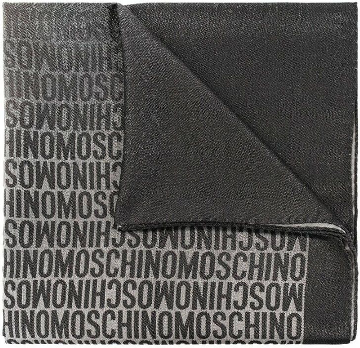 Moschino Scarf with logo Grijs Dames