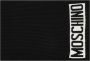 Moschino Zwarte Gebreide Sjaal met Wit en Zwart Logo Borduursel Black - Thumbnail 1
